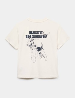 Pure Cotton Dog Show Embellished T-Shirt (6-16 Yrs)