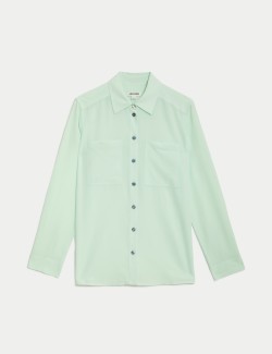 Pure Silk Collared Utility Shirt