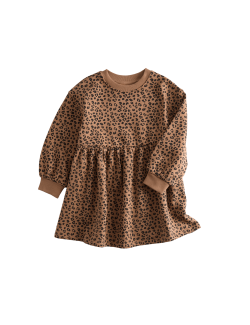 Teplákové šaty s vysokým podílem bavlny a leopardím potiskem (2–8 let)