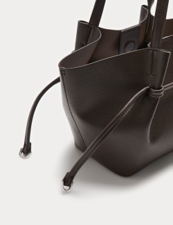 Faux Leather Pinched Mini Tote Bag