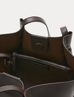 Faux Leather Pinched Mini Tote Bag