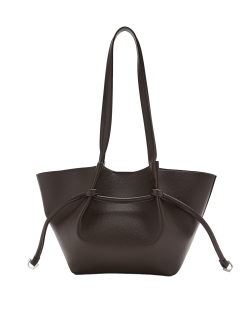 Faux Leather Pinched Mini Tote Bag