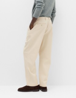 Cotton Rich Relaxed Pleat Front Trousers