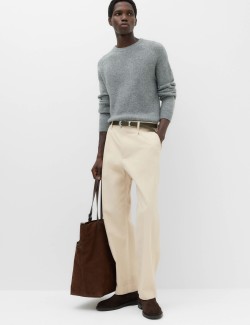 Cotton Rich Relaxed Pleat Front Trousers