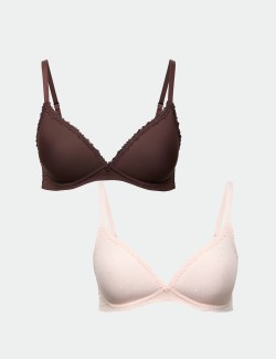 2 Pack Non Wired Plunge Bras (A-E)