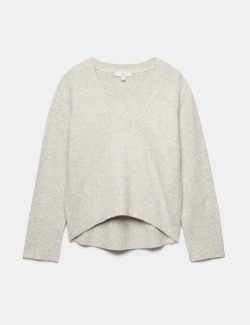 V-Neck Relaxed Jumper With Wool