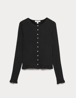 Ruffle Button Through Top