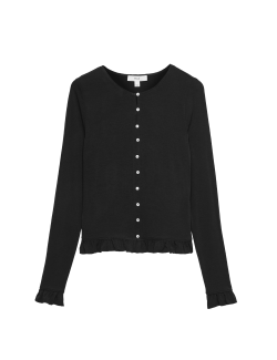 Ruffle Button Through Top