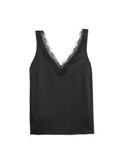 Satin Lace Insert Cami Top
