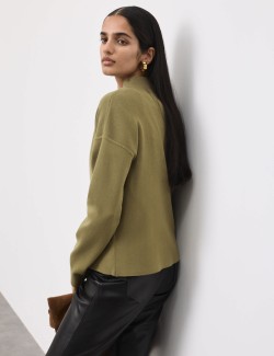 Ribbed V-Neck Jumper