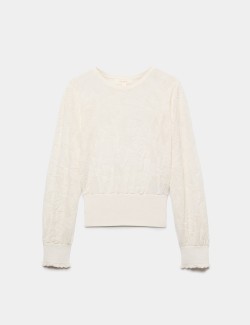 Cotton Blend Lace Knit Jumper