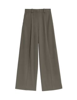 Pleated Wide Leg Trousers