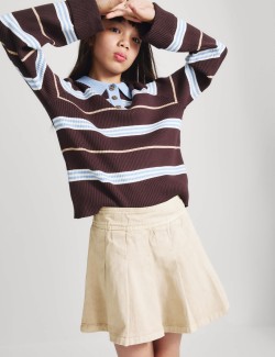 Pure Cotton Pleated Mini Skirt (6-16 Yrs)