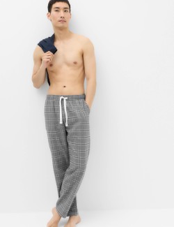 Pure Cotton Checked Loungewear Bottoms
