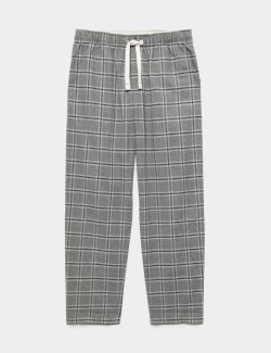 Pure Cotton Checked Loungewear Bottoms