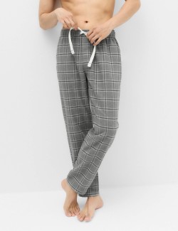 Pure Cotton Checked Loungewear Bottoms