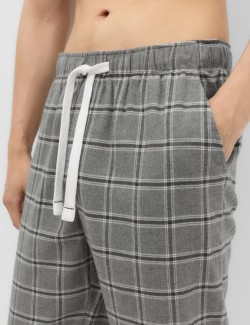 Pure Cotton Checked Loungewear Bottoms