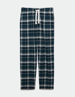 Pure Cotton Checked Loungewear Bottoms