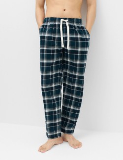 Pure Cotton Checked Loungewear Bottoms