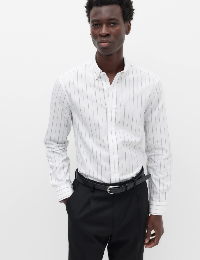 Regular Fit Pure Cotton Striped Shirt