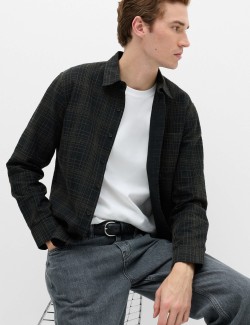Pure Cotton Textured Check Shirt