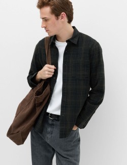 Pure Cotton Textured Check Shirt