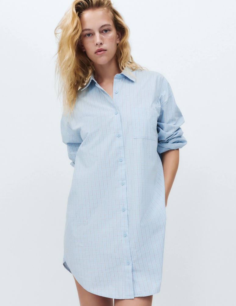 Pure Cotton Checked Nightshirt