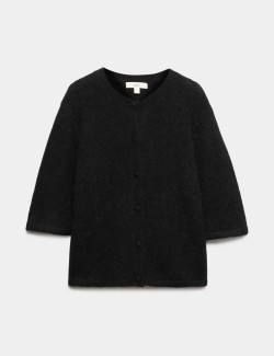 Wool Alpaca Blend Relaxed Fit Cardigan