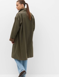 Cotton Rich Waxed Tie Neck Car Coat