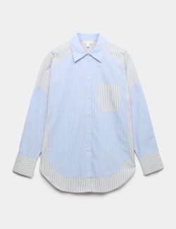 Pruhovaná košile oversized z čisté bavlny