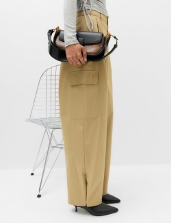 Pure Cotton Cargo Barrel Leg Trousers
