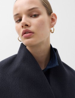 Textured Wrap Collar Short Jacket