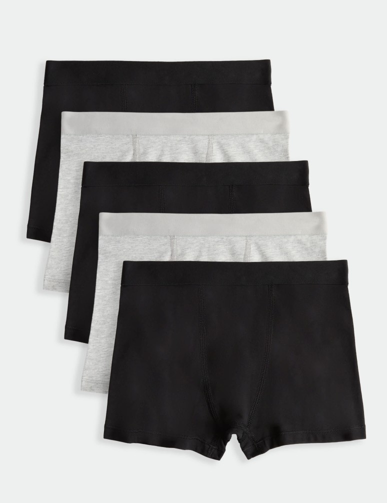 5 Pack Cotton with Stretch Trunks (5-16 Yrs)