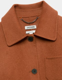 Double Faced Wool Collared Short Jacket