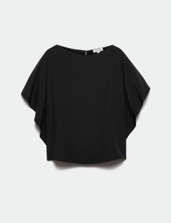 Pure Silk Slash Neck Top