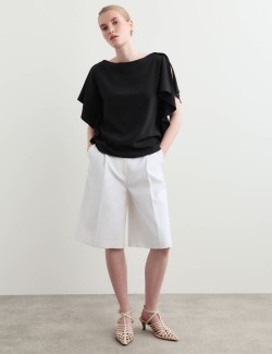 Pure Silk Slash Neck Top