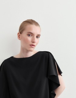 Pure Silk Slash Neck Top
