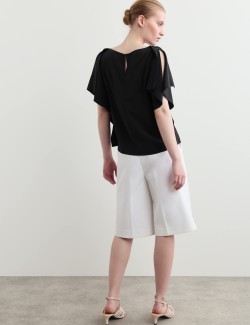 Pure Silk Slash Neck Top