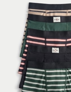 5pk Striped Cotton with Stretch Trunks (5-16 Yrs)