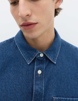Pure Cotton Denim Short Sleeve Shirt