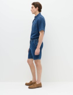 Pure Cotton Denim Short Sleeve Shirt