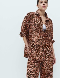 Pure Cotton Animal Print Pyjama Top