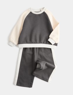 2dílný teplákový outfit s vysokým podílem bavlny (0 –5 let)