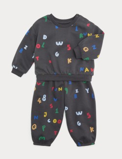 2dílný outfit s vysokým podílem bavlny a potiskem (0–5 let)