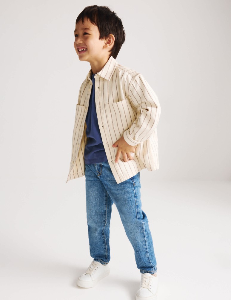 Pure Cotton Striped Overshirt (2-8 Yrs)