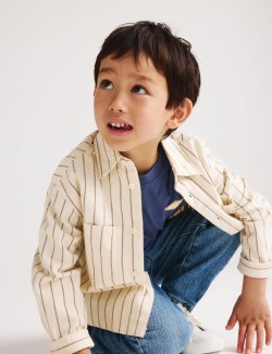 Pure Cotton Striped Overshirt (2-8 Yrs)