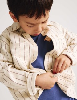 Pure Cotton Striped Overshirt (2-8 Yrs)