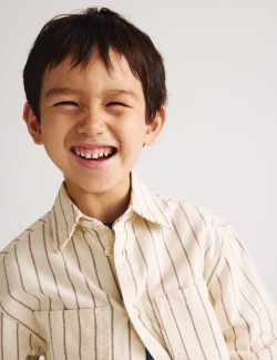 Pure Cotton Striped Overshirt (2-8 Yrs)