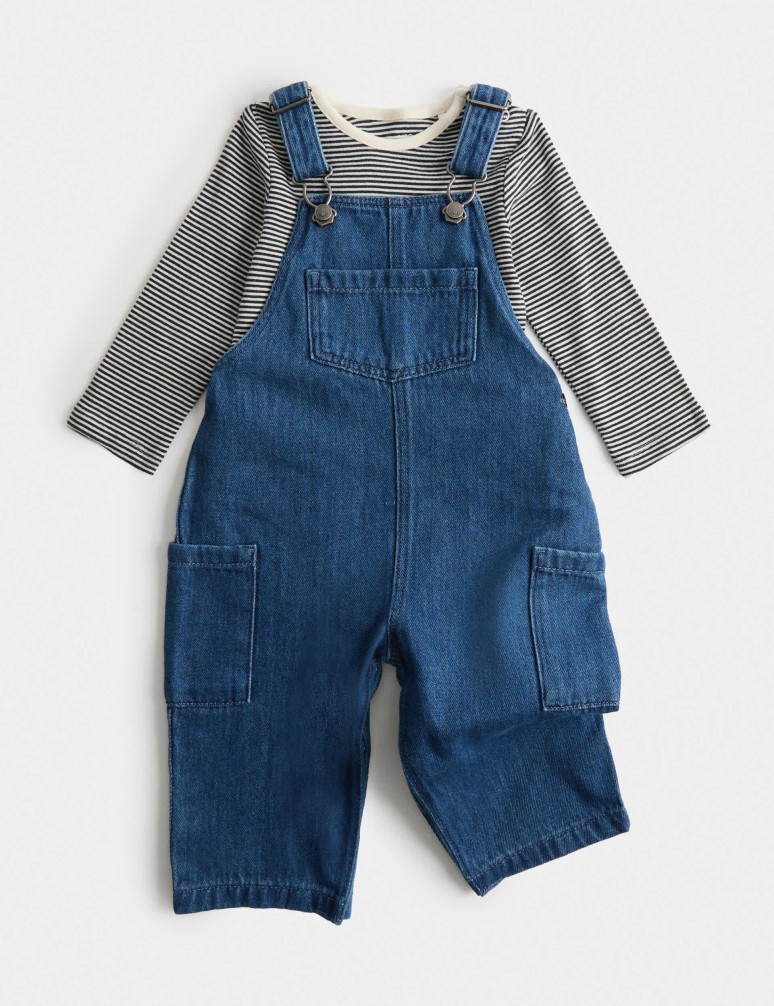 2 Piece Denim Dungaree Outfit (0-3 Yrs)