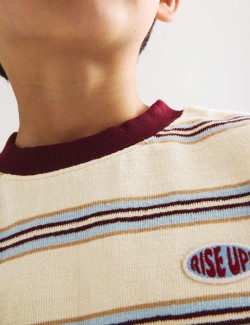 Pruhovaný top s texturou, z čisté bavlny (2–8 let)